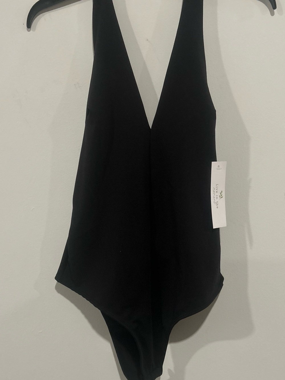 Plunge V Black Women's Bodysuit